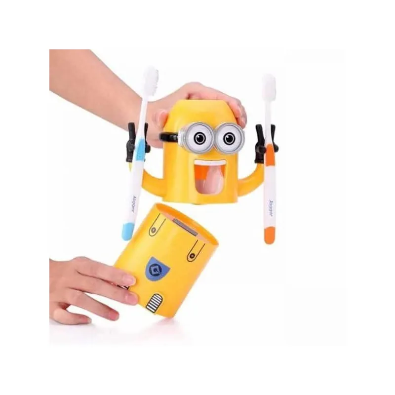 2 x Dozator Minions pasta de dinti + suport