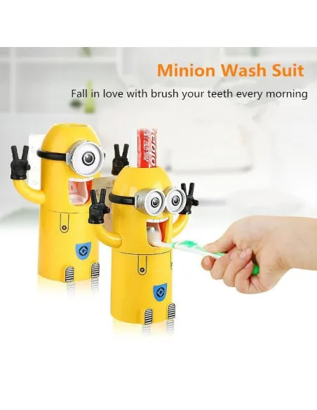 2 x Dozator Minions pasta de dinti + suport
