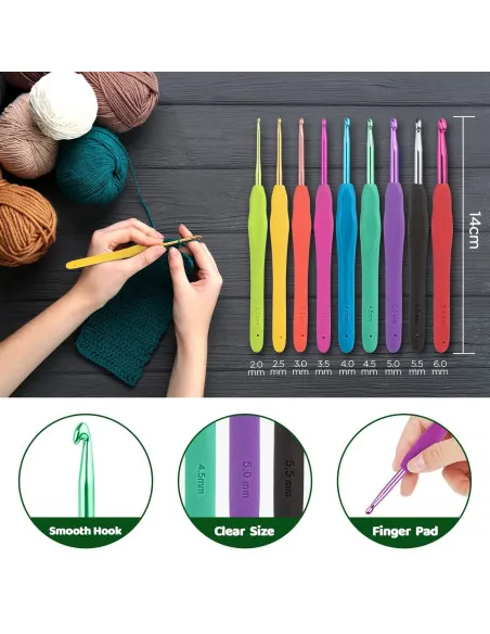 Set Croșetat Qianyou 21 Cârlige Kit Începători