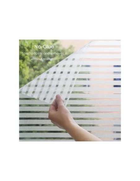 Set 2 x folie decorativa pentru geam, Dungi Albe, 45 cm x 300 cm