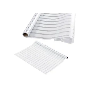 Set 2 x folie decorativa pentru geam, Dungi Albe, 45 cm x 300 cm 2