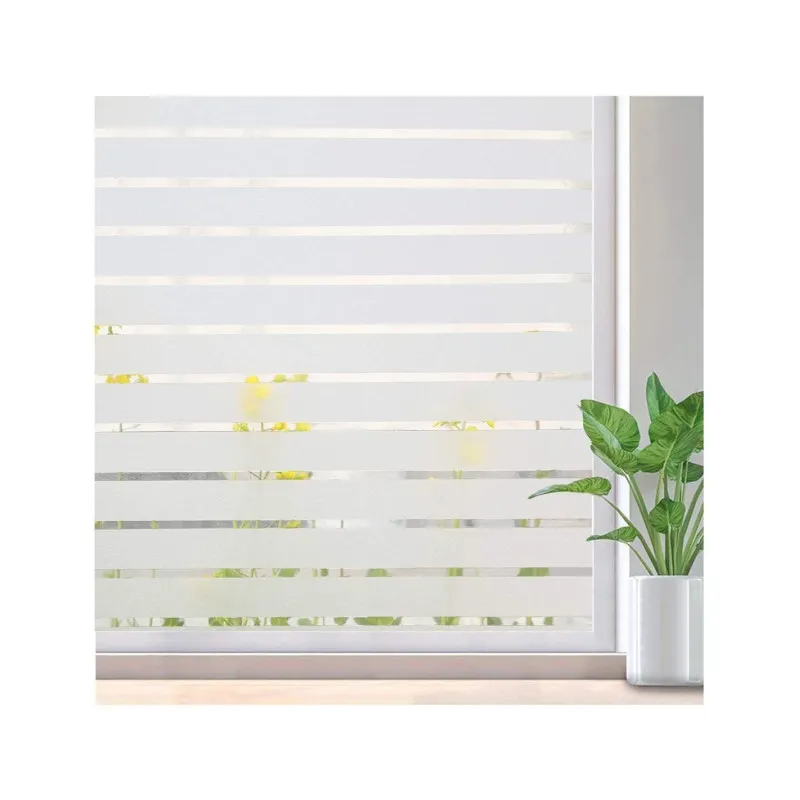 Set 2 x folie decorativa pentru geam, Dungi Albe, 45 cm x 300 cm