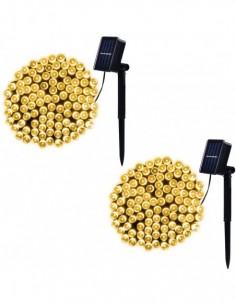 Set 2 x Instalatie LED pentru exterior cu incarcare solara, alb