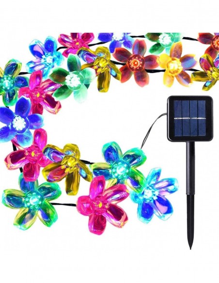 Instalatie solara 50 led, pentru exterior, model floricele, Ip
