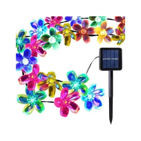 Instalatie solara 50 led, pentru exterior, model floricele, Ip