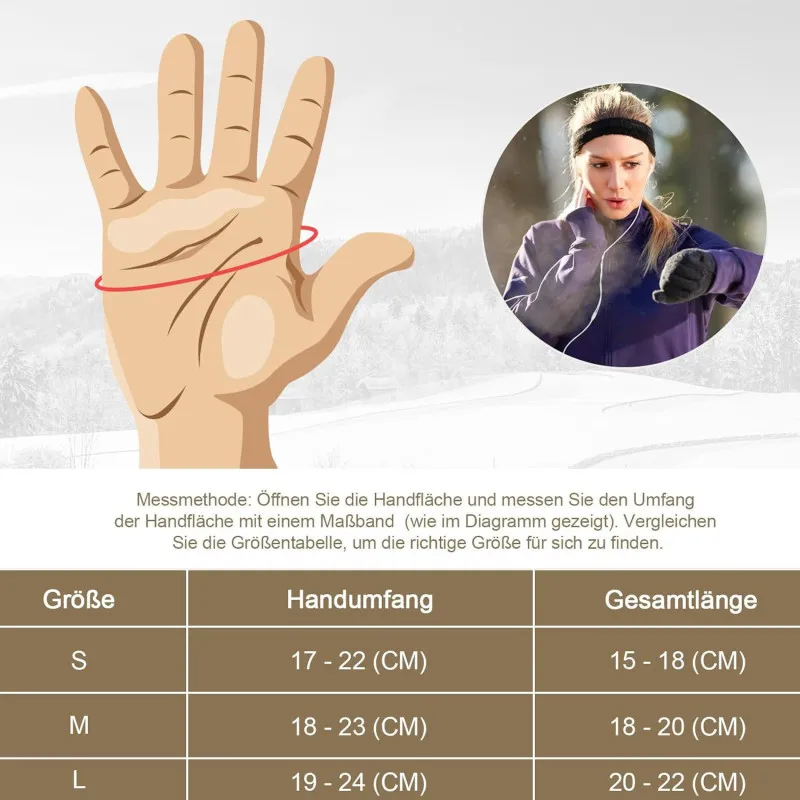 Mănuși GXCROR cu touch, unisex, manusi de iarnă potrivite pentru alergare, ciclism, drumeții, schi