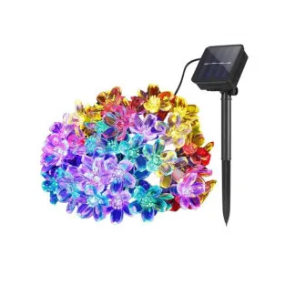Instalatie solara 50 led, pentru exterior, model floricele, Ip