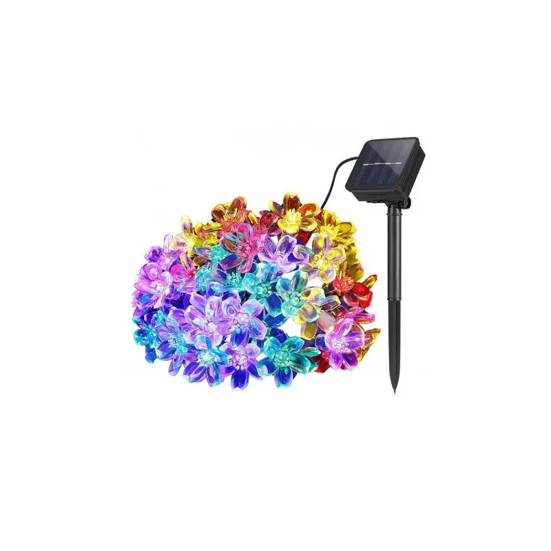 Instalatie solara 50 led, pentru exterior, model floricele, Ip