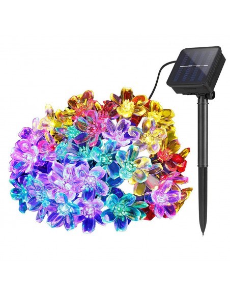 Instalatie solara 50 led, pentru exterior, model floricele, Ip