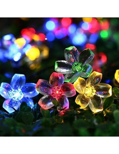 Instalatie solara 50 led, pentru exterior, model floricele, Ip