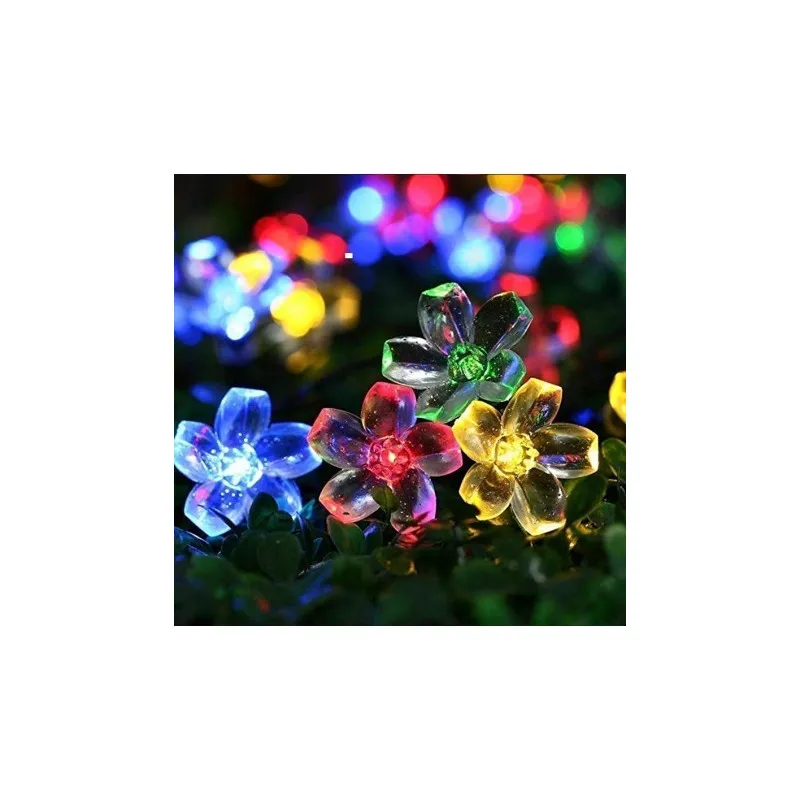 Instalatie solara 50 led, pentru exterior, model floricele, Ip