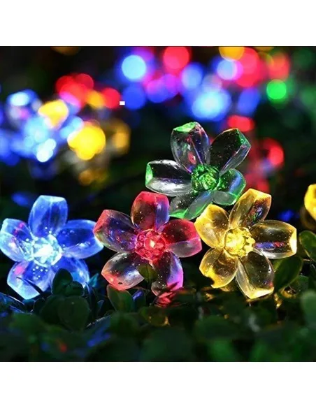 Instalatie solara 50 led, pentru exterior, model floricele, Ip