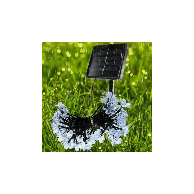 Instalatie solara 50 led, pentru exterior, model floricele, Ip