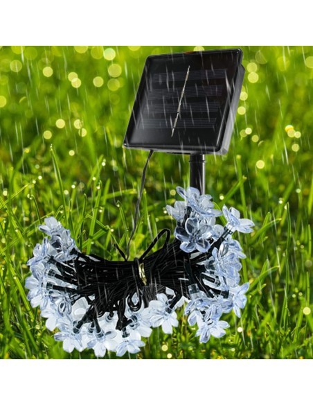 Instalatie solara 50 led, pentru exterior, model floricele, Ip