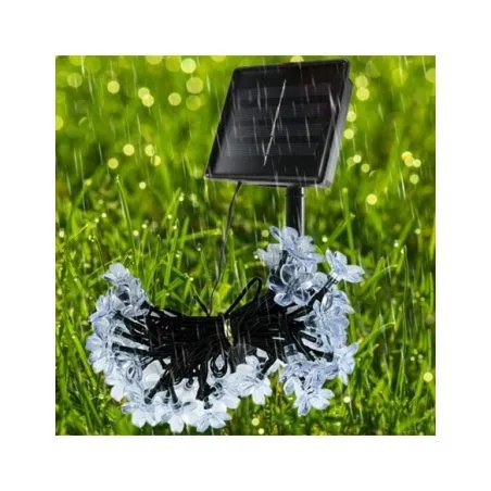 Instalatie solara 50 led, pentru exterior, model floricele, Ip