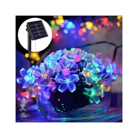 Instalatie solara 50 led, pentru exterior, model floricele, Ip