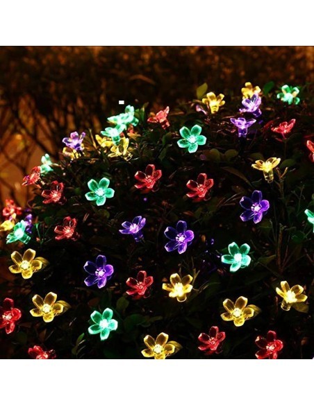 Instalatie solara 50 led, pentru exterior, model floricele, Ip