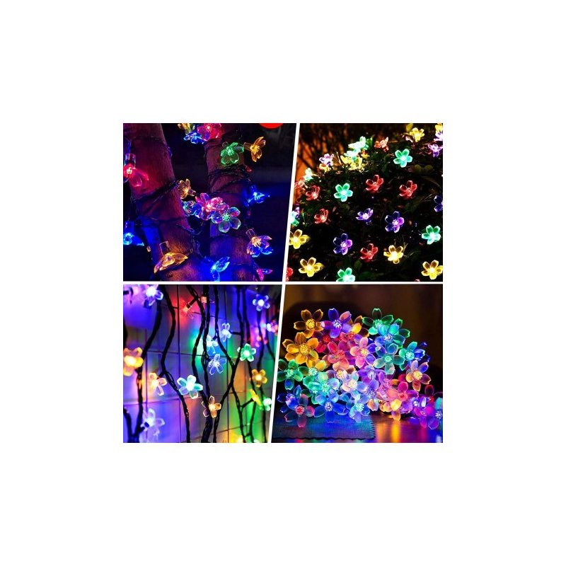 Instalatie solara 50 led, pentru exterior, model floricele, Ip
