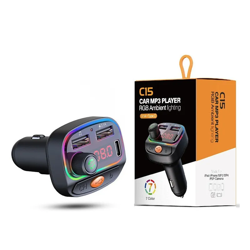 Modulator FM C15 cu Bluetooth, 2USB+TypeC