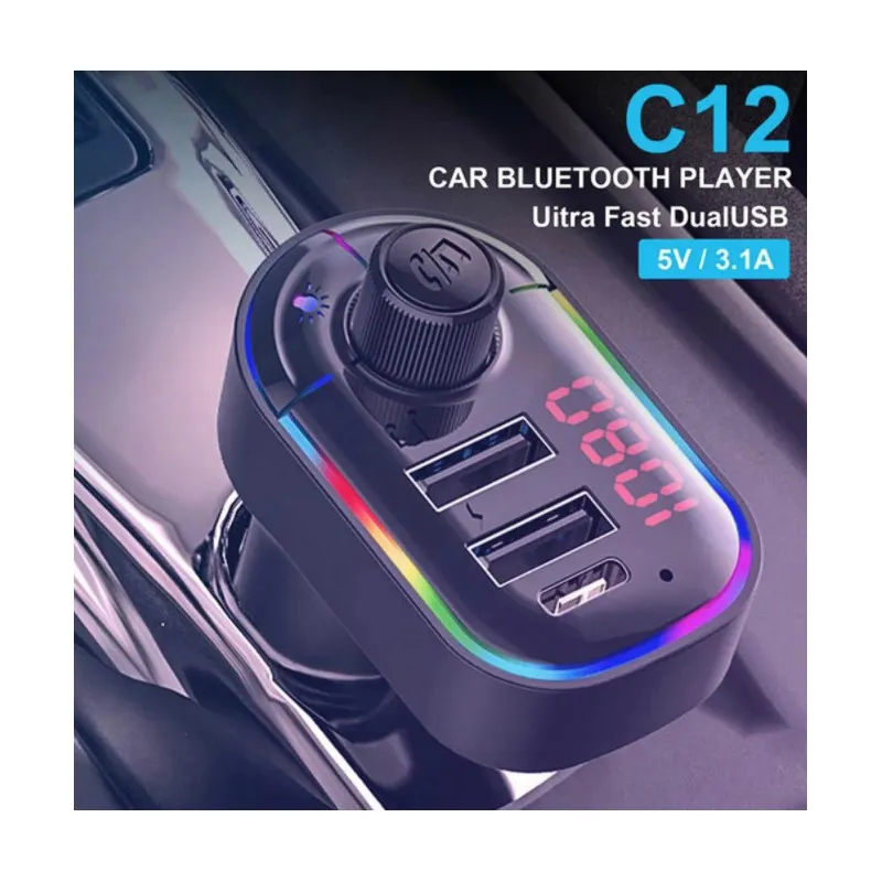 Modulator FM C15 cu Bluetooth, 2USB+TypeC