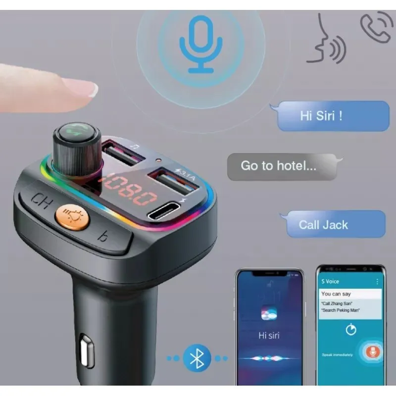 Modulator FM C15 cu Bluetooth, 2USB+TypeC