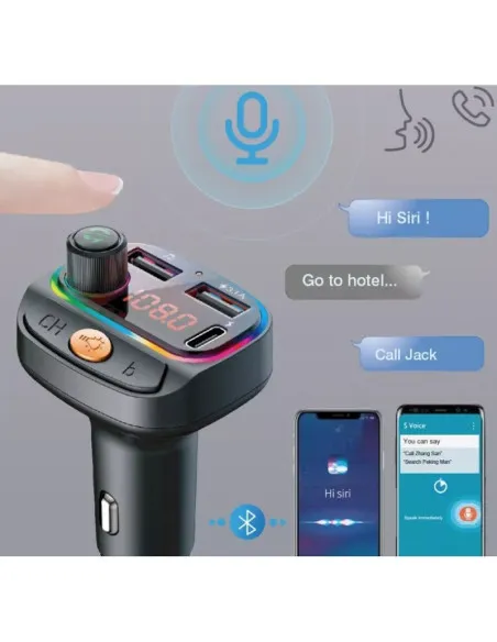 Modulator FM C15 cu Bluetooth, 2USB+TypeC
