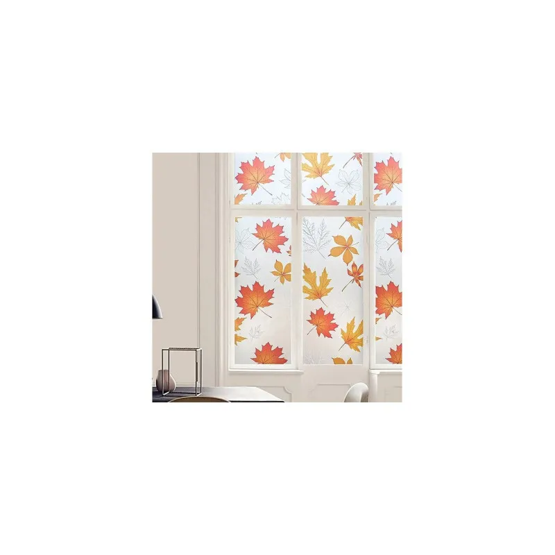 Set 2 x folie autoadeziva geam, frunze aramii, 45 x 500 cm