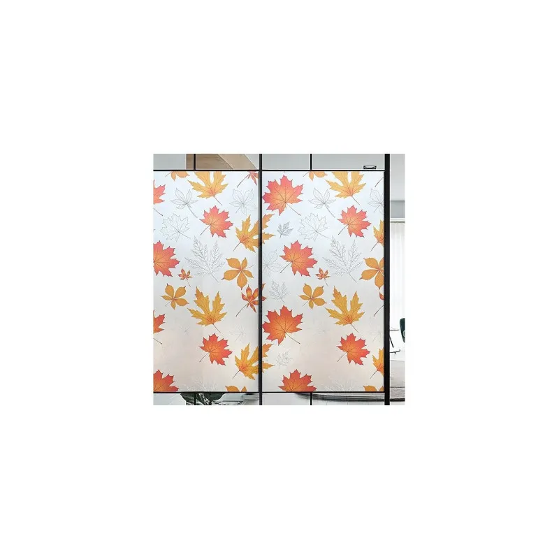 Set 2 x folie autoadeziva geam, frunze aramii, 45 x 500 cm