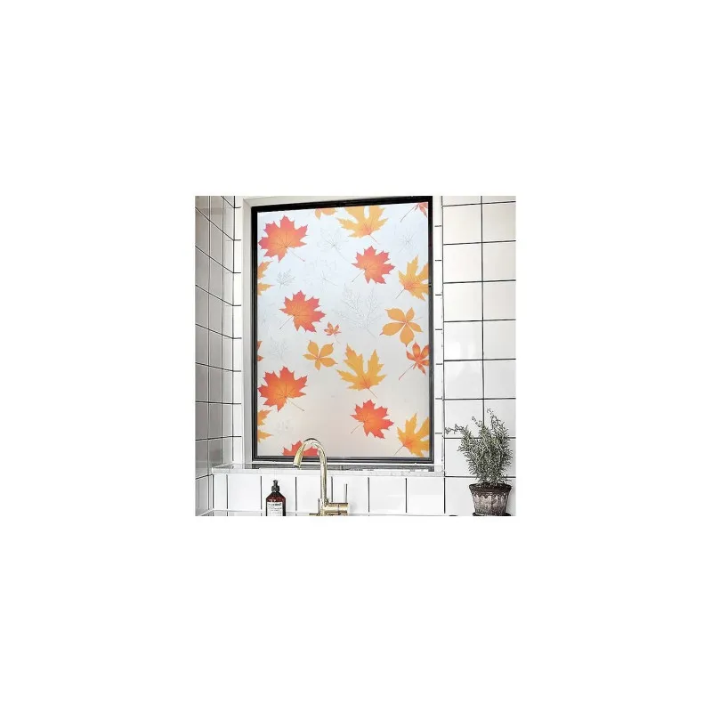 Set 2 x folie autoadeziva geam, frunze aramii, 45 x 500 cm