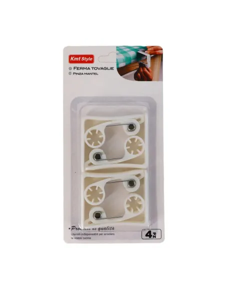 Set 4 Cleme pentru Fixare Față de Masă – Alb