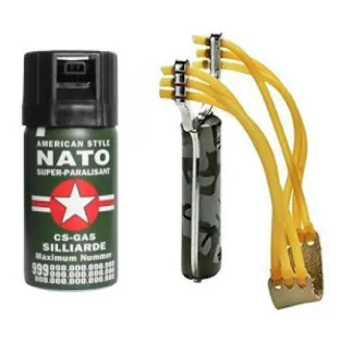 Spray Nato lacrimogen cu piper si gaz CS +