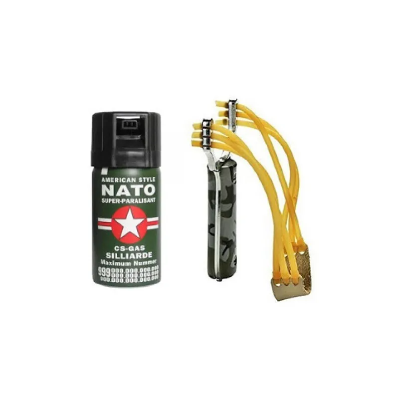 Spray Nato lacrimogen cu piper si gaz CS +