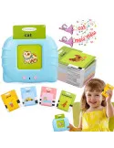 Set invatare cuvinte engleză – Jucărie educativa audio, 114 flash carduri (228 cuvinte), pentru copii 2+ ani, culoare albastră