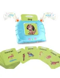 Set invatare cuvinte engleză – Jucărie educativa audio, 114 flash carduri (228 cuvinte), pentru copii 2+ ani, culoare albastră