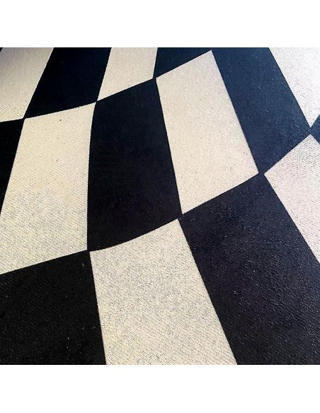 Covor alb/negru cu iluzie 3D, diametru 1 metru