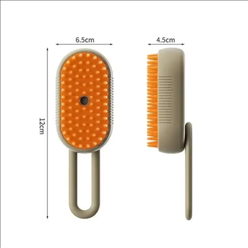 Perie cu aburi 3 in 1 pentru animale, maner rotativ 360