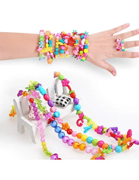 Set Mărgele DIY 550 Piese Colorate Copii – 24 Compartimente