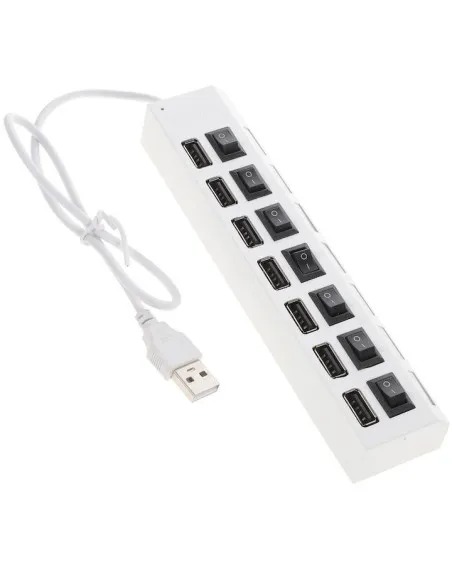 Hub USB 2.0 alimentat extern, 7 porturi cu întrerupător