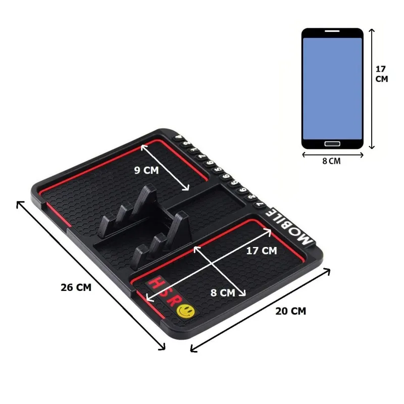 Suport pentru telefon sau accesorii, antiderapant pentru bordul masinii