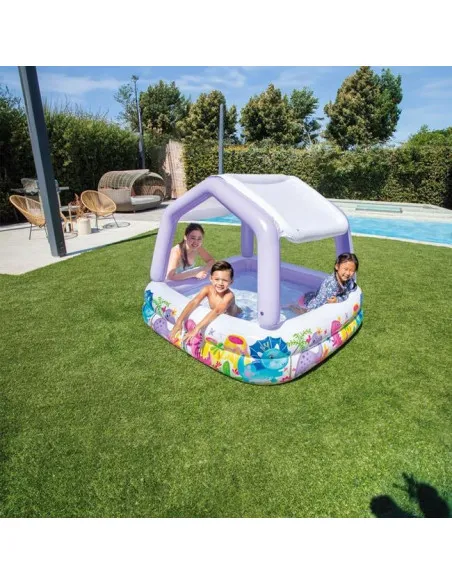Piscină Gonflabilă Intex Sun Shade pentru Copii, cu Acoperiș, 157x157x122 cm, 280 L