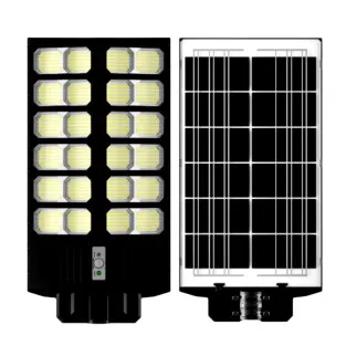 Lampă Solară Stradală Jortan 2400W, cu Panou Solar, Telecomandă și Suport, Iluminat Exterior LED