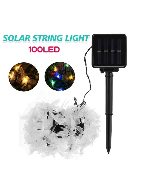 Instalatie solara 50 LED, ghirlanda luminoasa cu fluturi