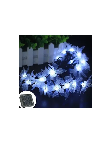 Instalatie solara 50 LED, ghirlanda luminoasa cu fluturi