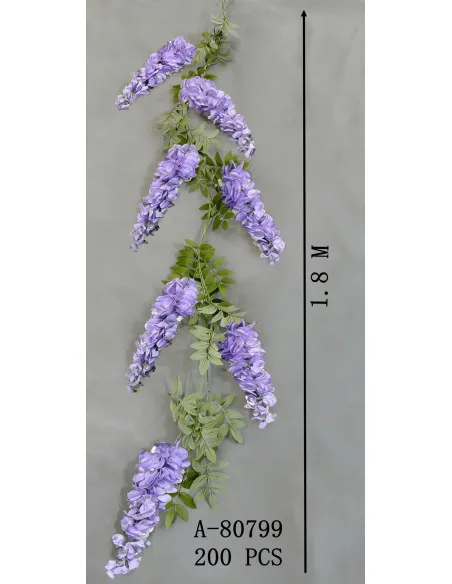 Ghirlanda flori artificiale 180cm, Wisteria/Glicina