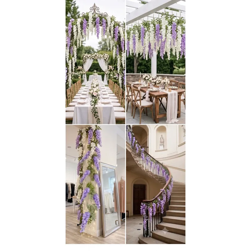Ghirlanda flori artificiale 180cm, Wisteria/Glicina