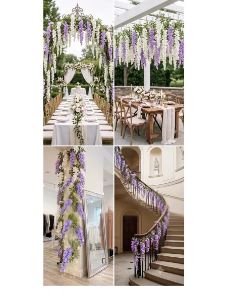 Ghirlanda flori artificiale 180cm, Wisteria/Glicina