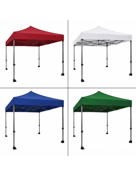 Cort Pavilion Pliabil 3x3m, Cadru Metalic Ranforsat, Acoperis PVC Oxford 420D 280g/mp,