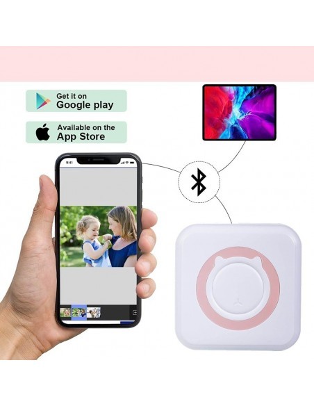 Mini imprimanta pentru telefon + 10 role de hartie termica