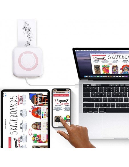 Mini imprimanta pentru telefon + 10 role de hartie termica