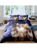 Set Lenjerie Pat Cosmic Cat ZAHHYG 135×200 cm Microfibră